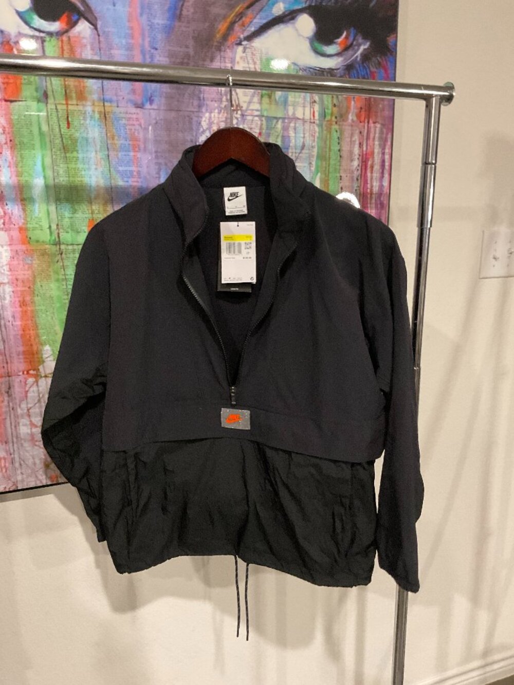 Nike Sportswear Revolution 1/2 Zip Jacket Black NWT Women’s Small DX2321-010